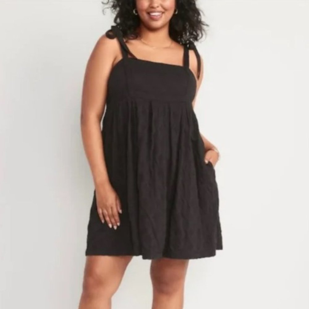 NEW Old Navy Tie-Shoulder Embroidered Swing Dress XL